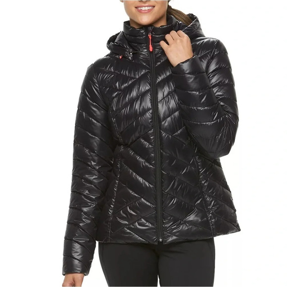 Tek Gear Sz XL Warmtek Black Outdoor Packable Puffer Jacket Coat - Picture 1 of 16